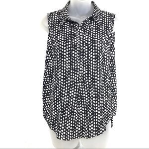 Tommy Hilfiger sleeveless black white polka dots